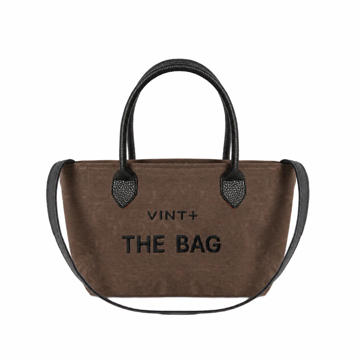 WAXED CANVAS FINE BAG - SMALL - BRAUN (Leder Strap inkl.)