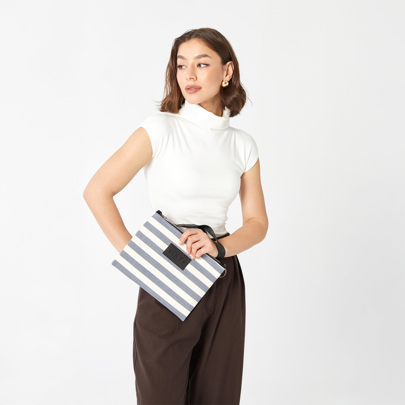 ÇİZGİLİ İÇ VE DIŞ ÇANTA - SKY