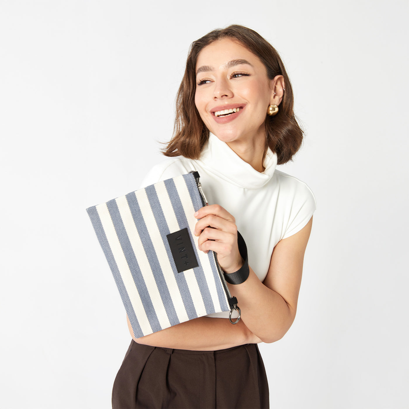 ÇİZGİLİ İÇ VE DIŞ ÇANTA - SKY