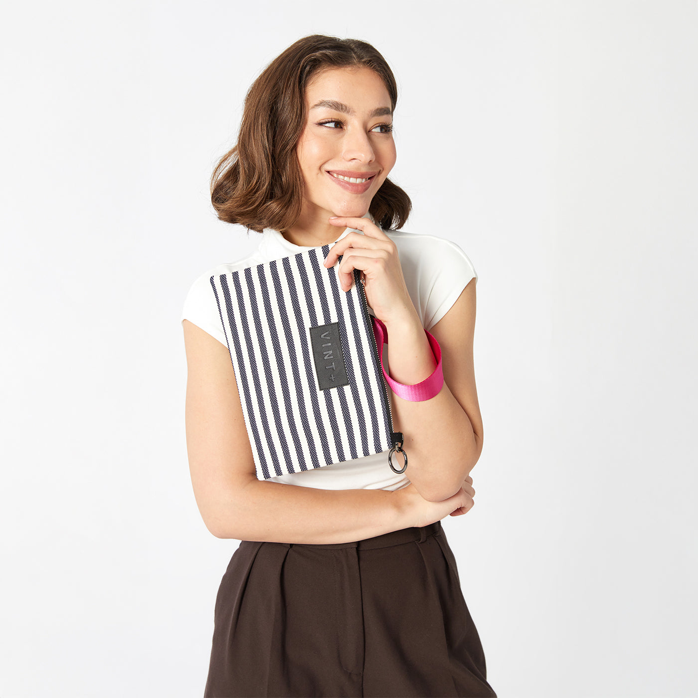 ÇİZGİLİ İÇ VE DIŞ ÇANTA - NAVY