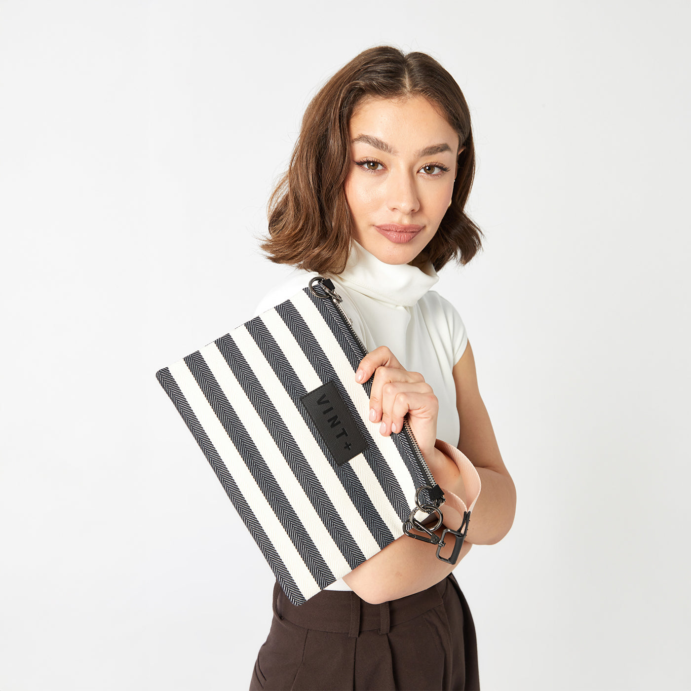 ÇİZGİLİ İÇ VE DIŞ ÇANTA - MIDNIGHT