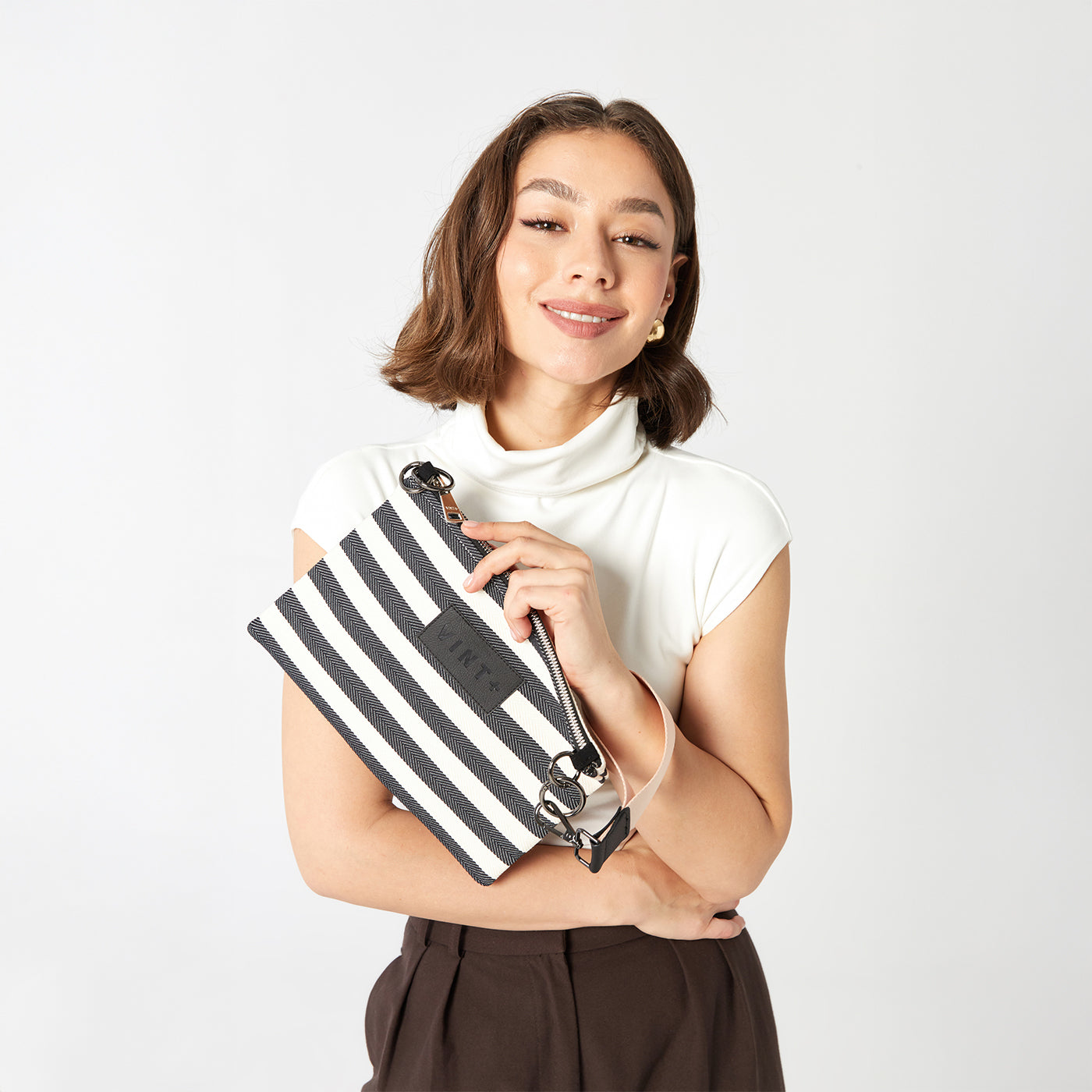 ÇİZGİLİ İÇ VE DIŞ ÇANTA - MIDNIGHT