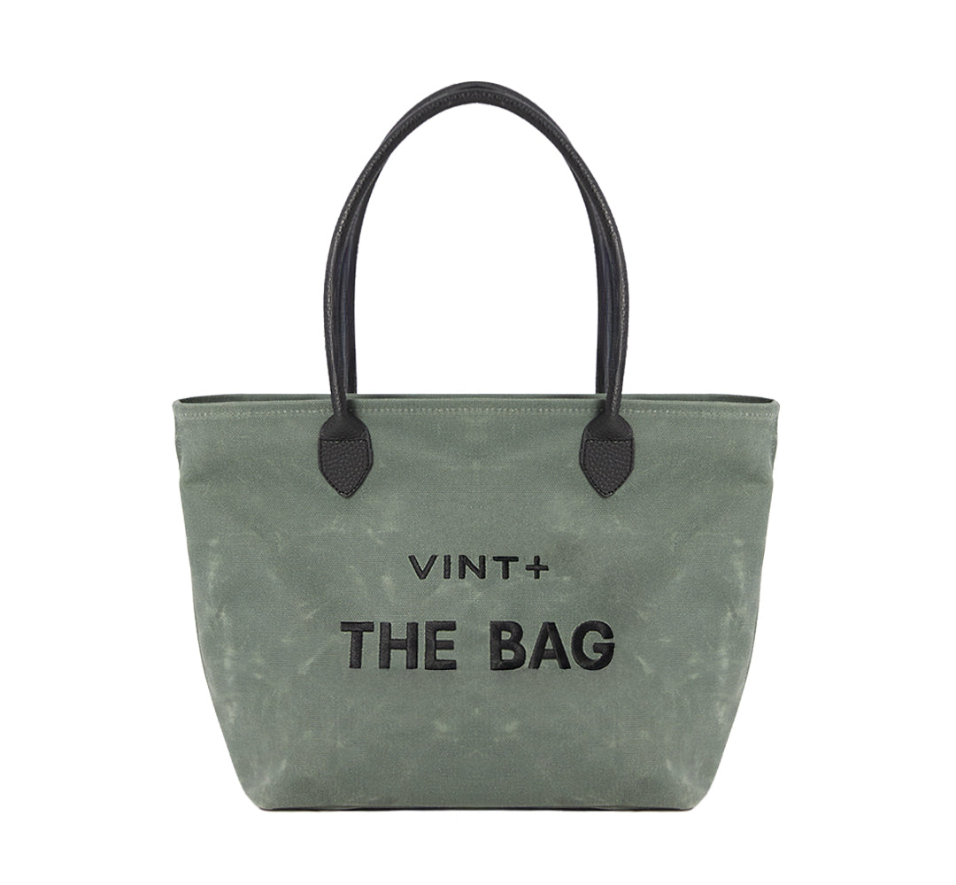 WAXED CANVAS FINE BAG - BIG - LODEN GRÜN (Leder Strap inkl.)