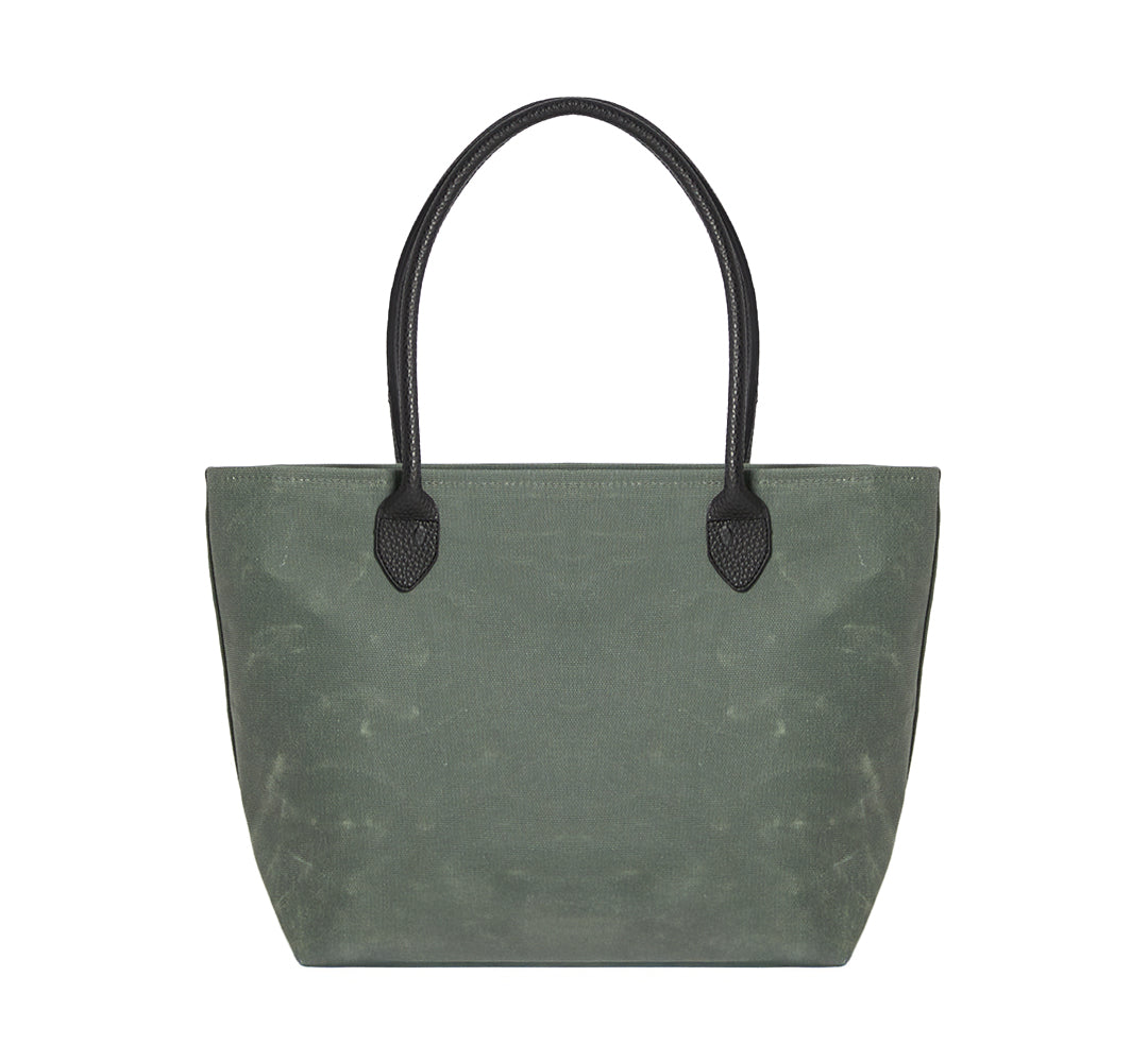WAXED CANVAS FINE BAG - BIG - LODEN GREEN (Leather Strap incl.)