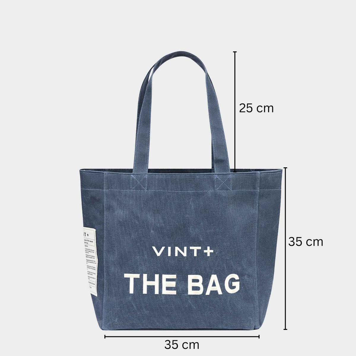 WAXED CANVAS TOTE BAG - BIG - DENIM BLAU