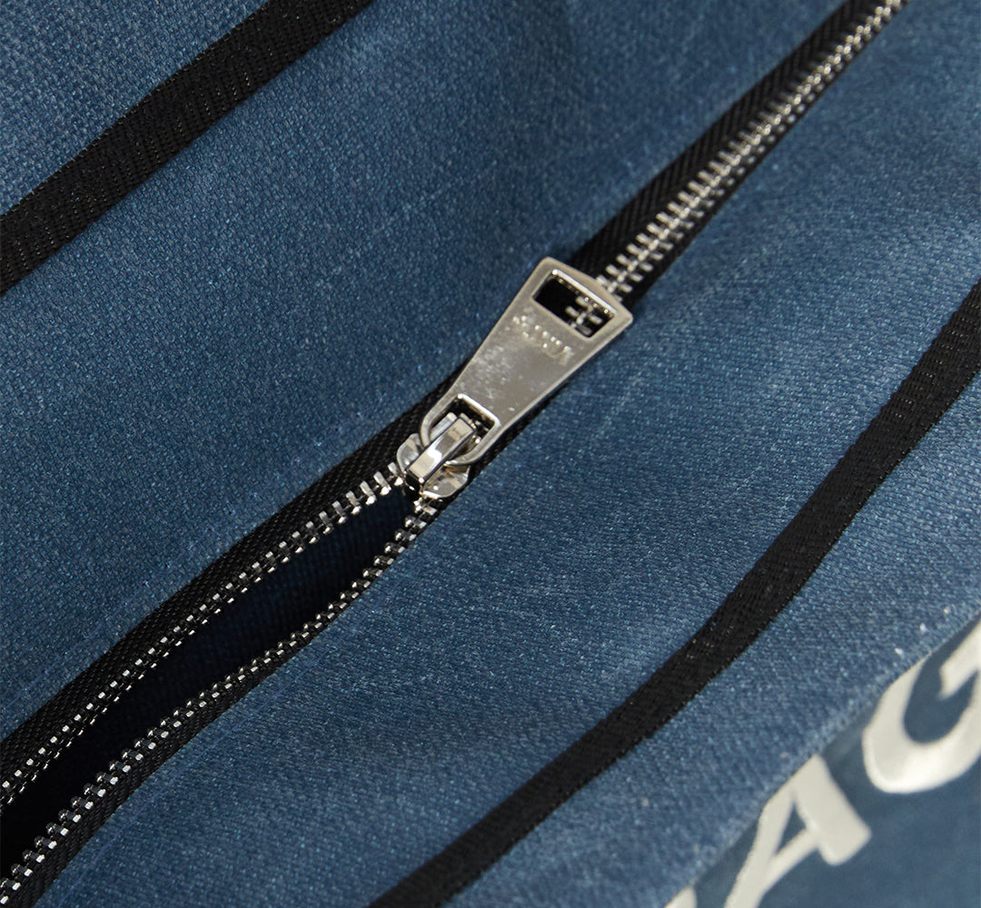WAXED CANVAS TOTE BAG - SMALL - DENIM BLUE
