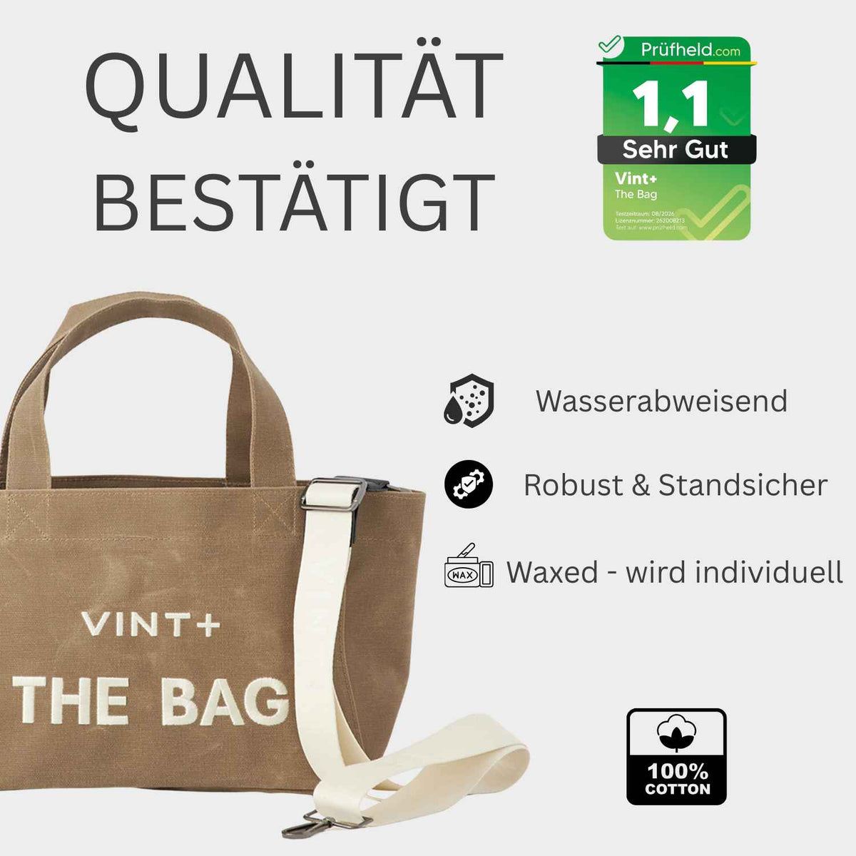 WAXED CANVAS TOTE BAG - SMALL - BEIGE