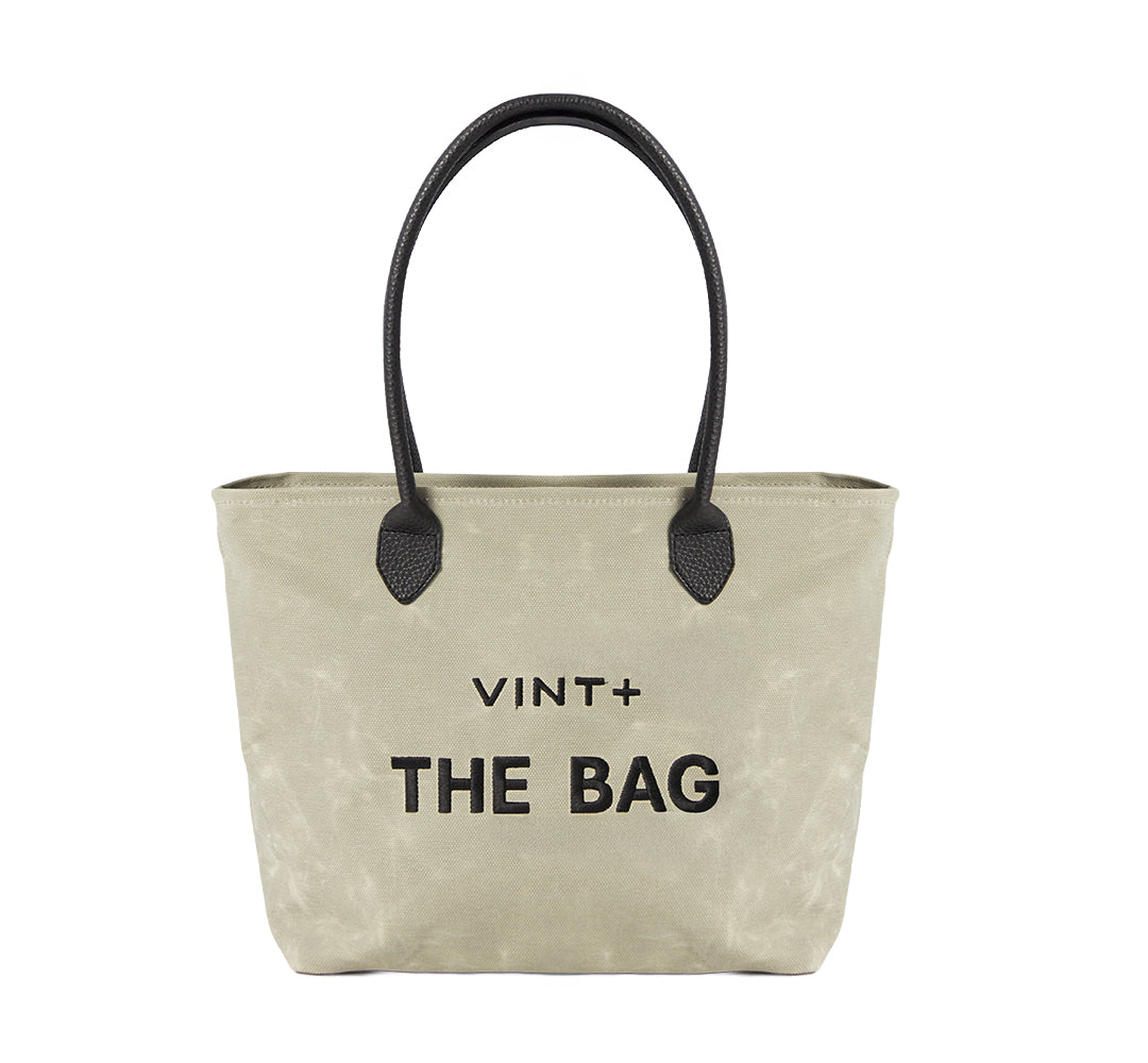 WAXED CANVAS FINE BAG - BIG - GRAU VIGORE (Leder Strap inkl.)