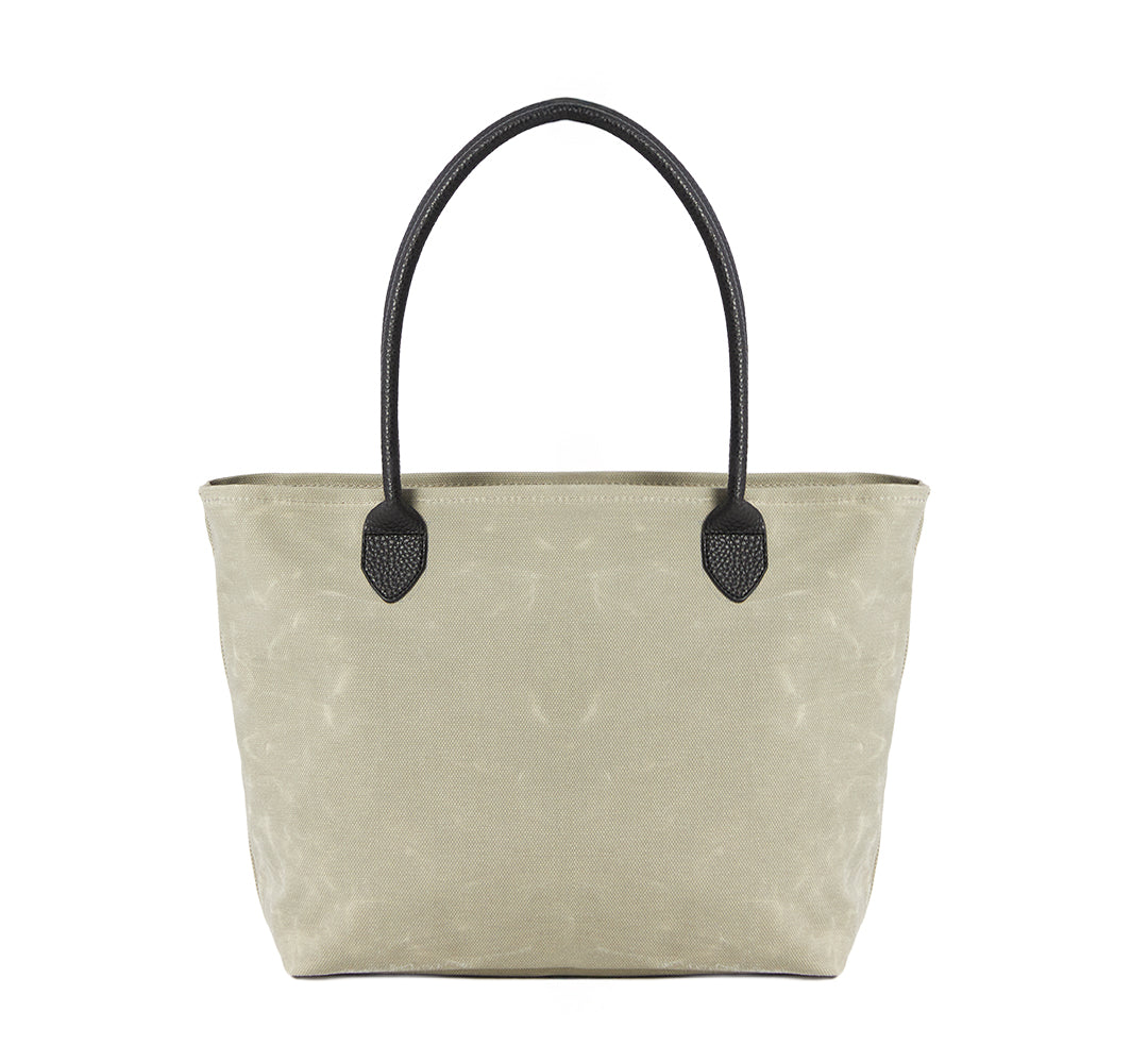 WAXED CANVAS FINE BAG - BIG - GREY VIGORE (Leather Strap incl.)