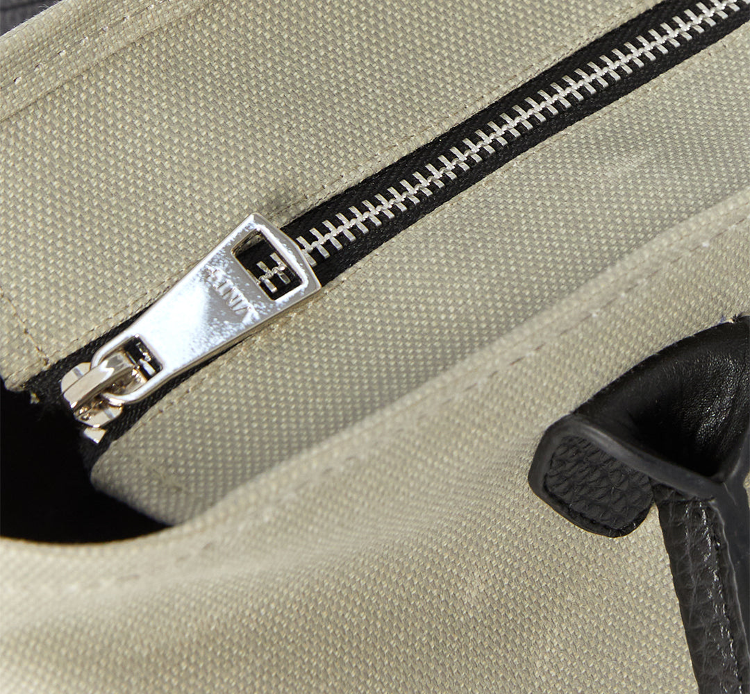 WAXED CANVAS FINE BAG - BIG - GREY VIGORE (Leather Strap incl.)