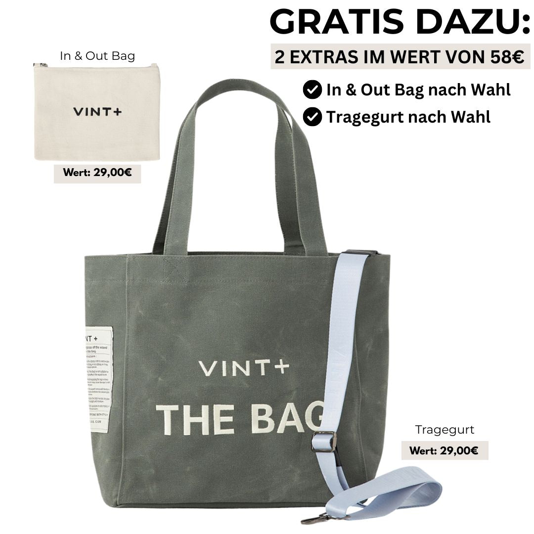 WAXED CANVAS TOTE BAG - BIG - LODEN GRÜN