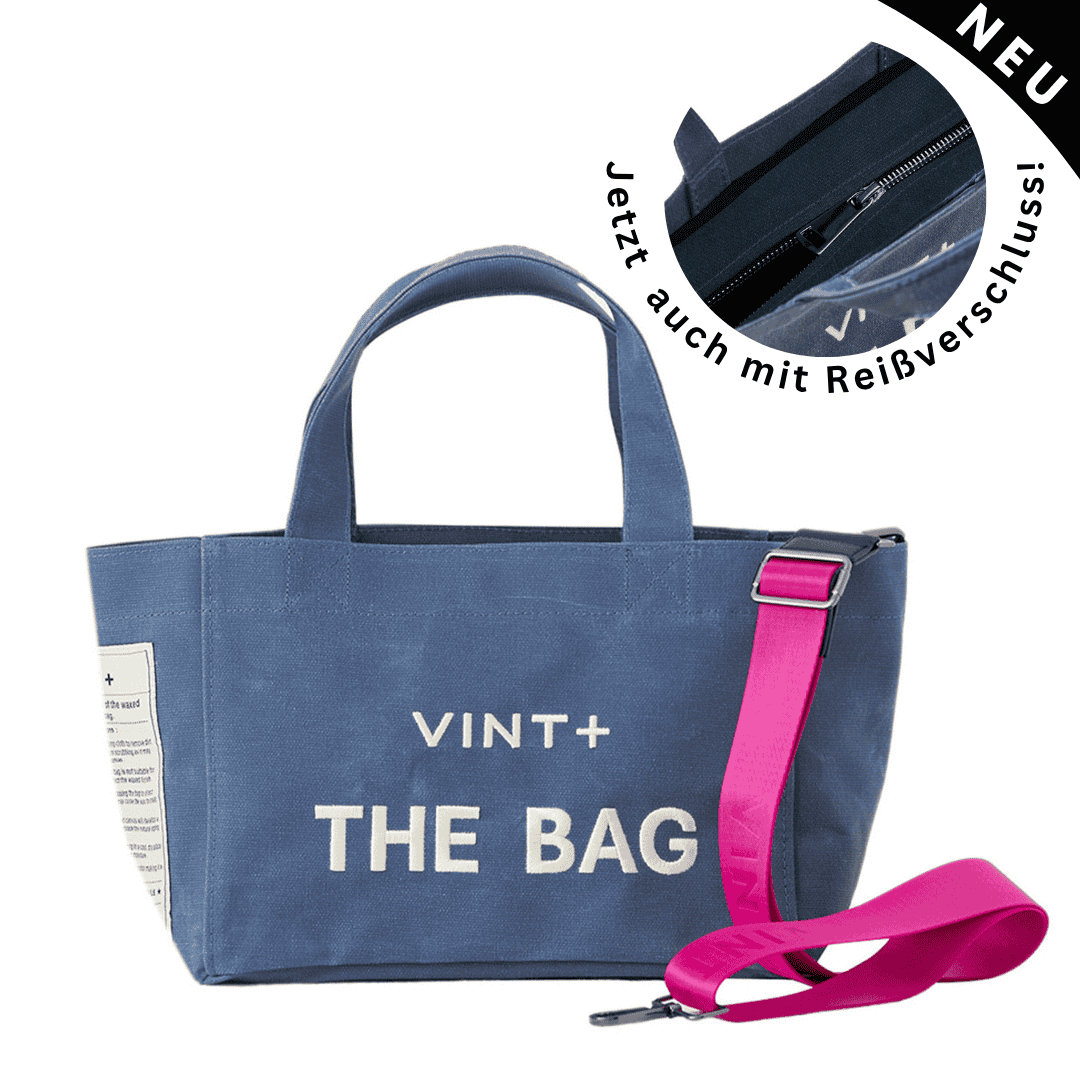 SAC CABAS EN TOILE - PETIT - BLEU