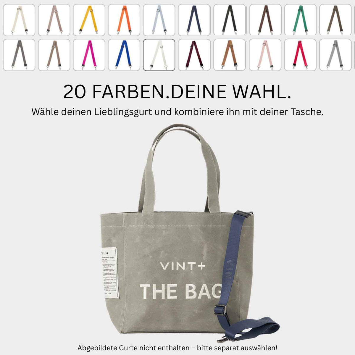 WAXED CANVAS TOTE BAG - BIG - GRAU VIGORE