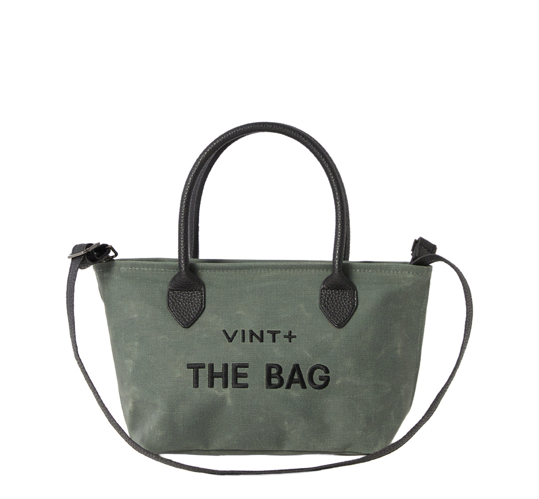 WAXED CANVAS FINE BAG - SMALL - LODEN GRÜN (Leder Strap inkl.)