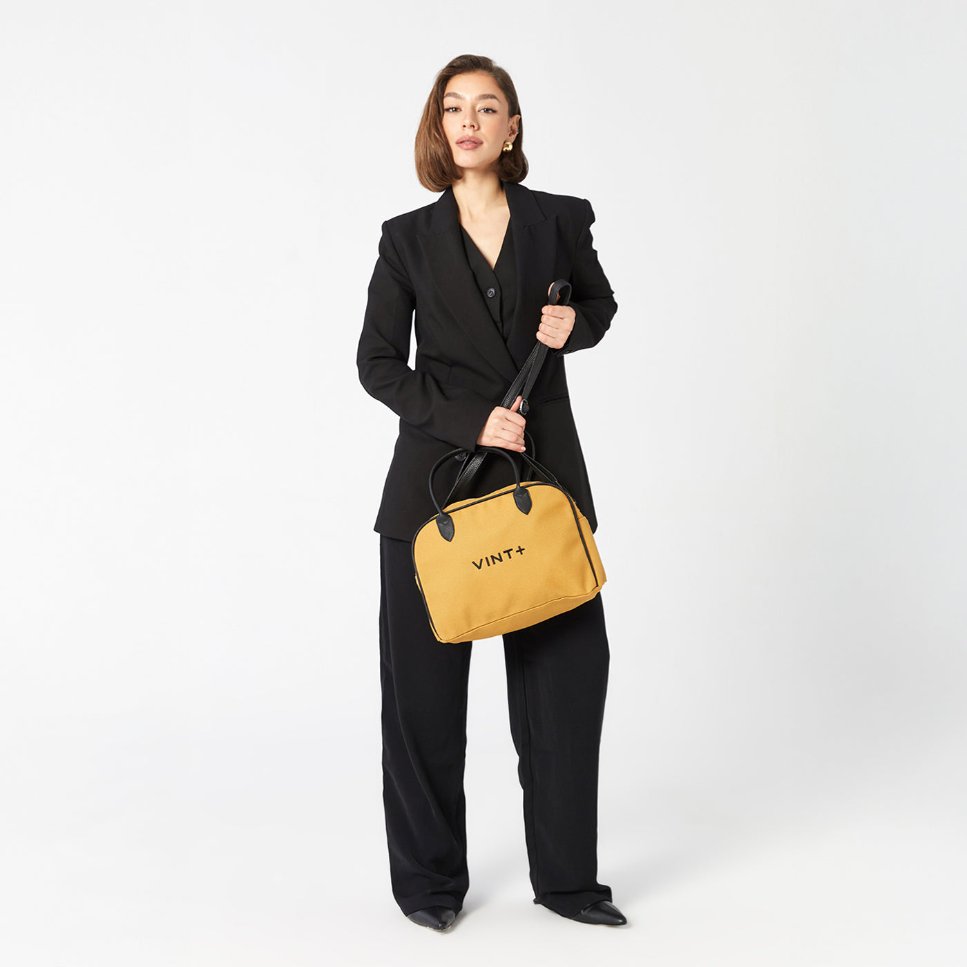 KANVAS BOWLİNG ÇANTASI - SARI (deri askı dahil)