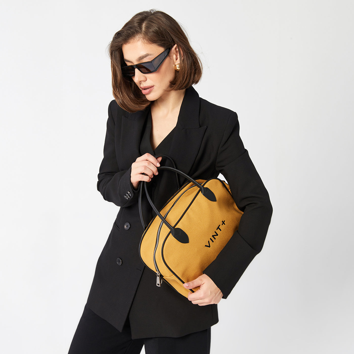 KANVAS BOWLİNG ÇANTASI - SARI (deri askı dahil)