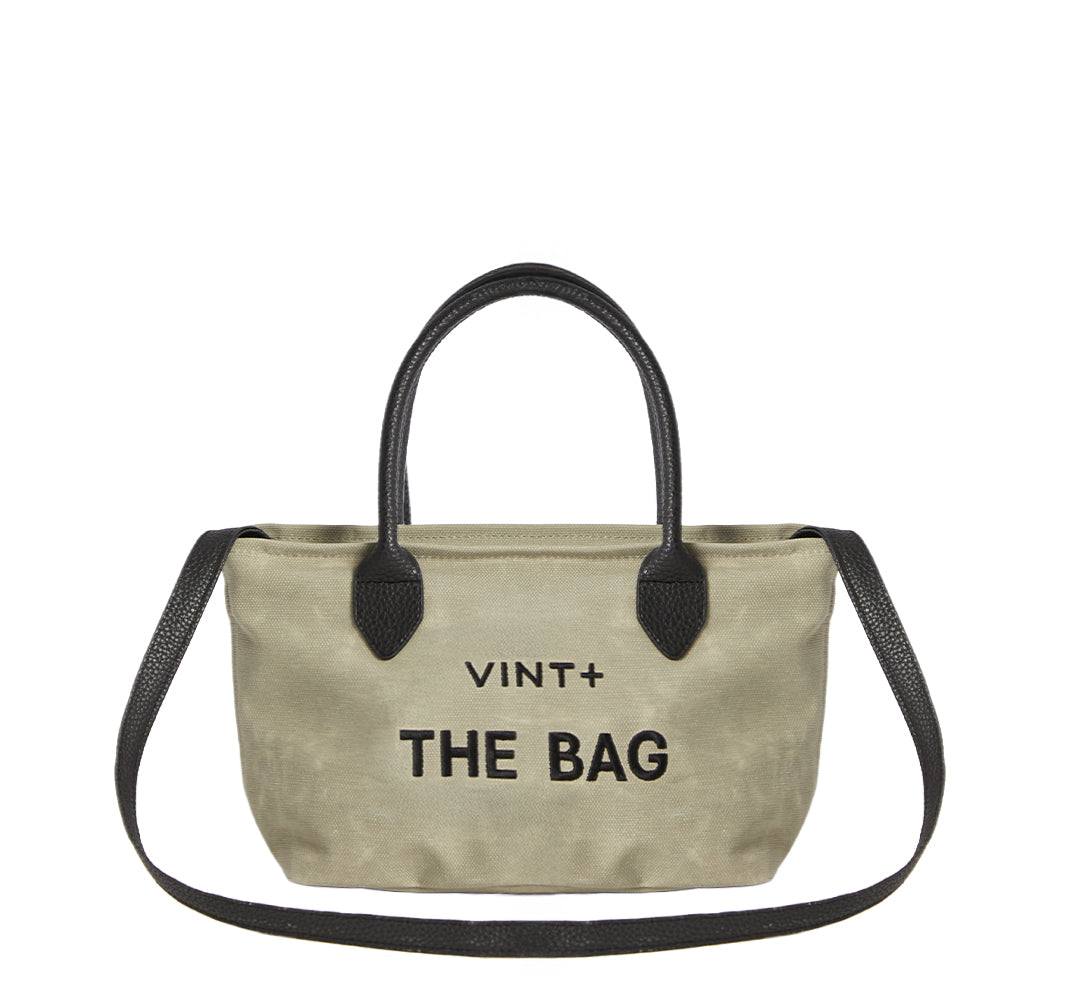 WAXED CANVAS FINE BAG - SMALL - GRAU VIGORE (Leder Strap inkl.)