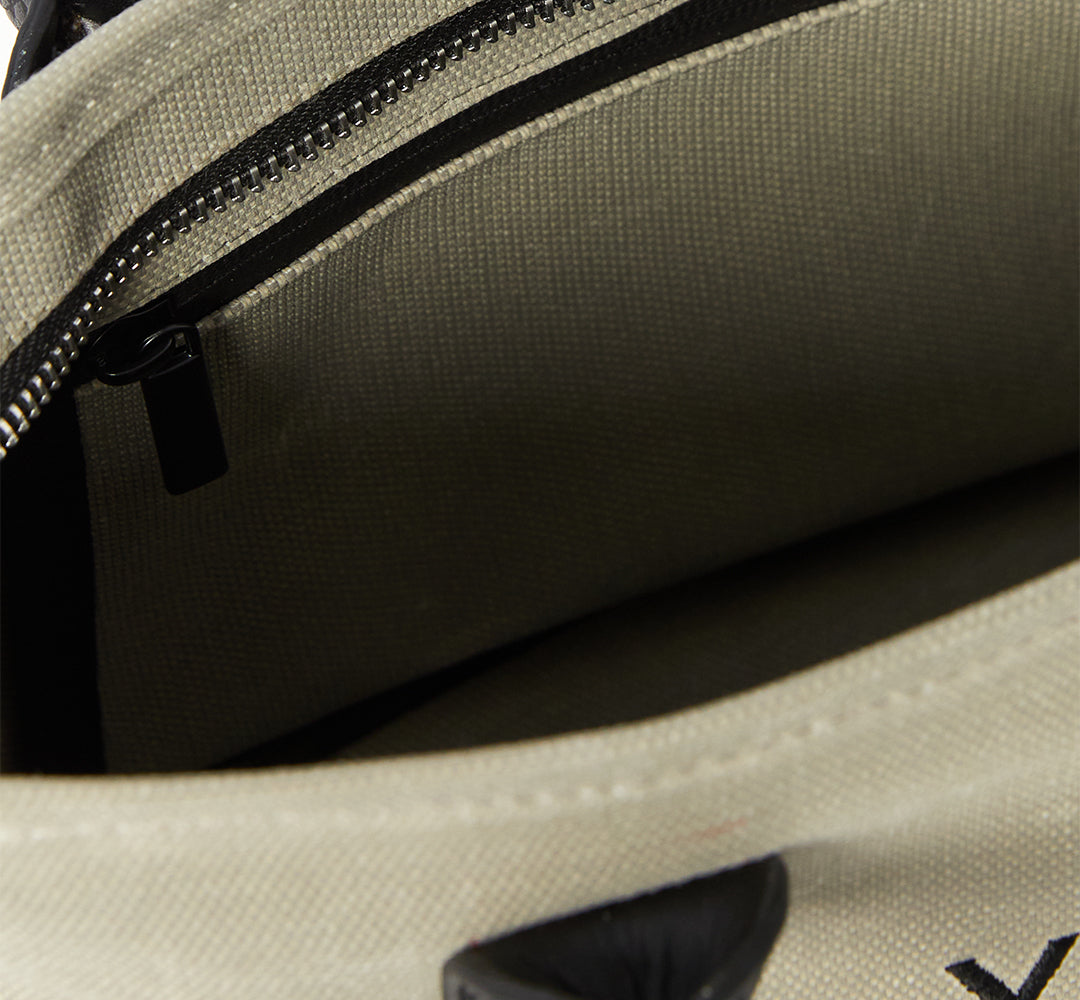 WAXED CANVAS FINE BAG - SMALL - GRAY VIGORE (leather strap incl.)