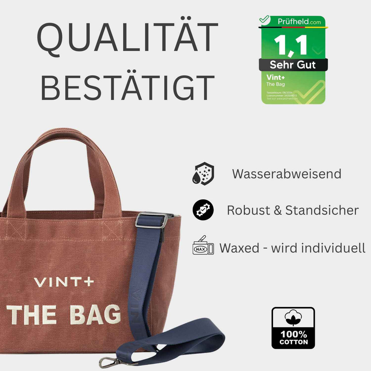 WAXED CANVAS TOTE BAG - SMALL - TERRACOTTA