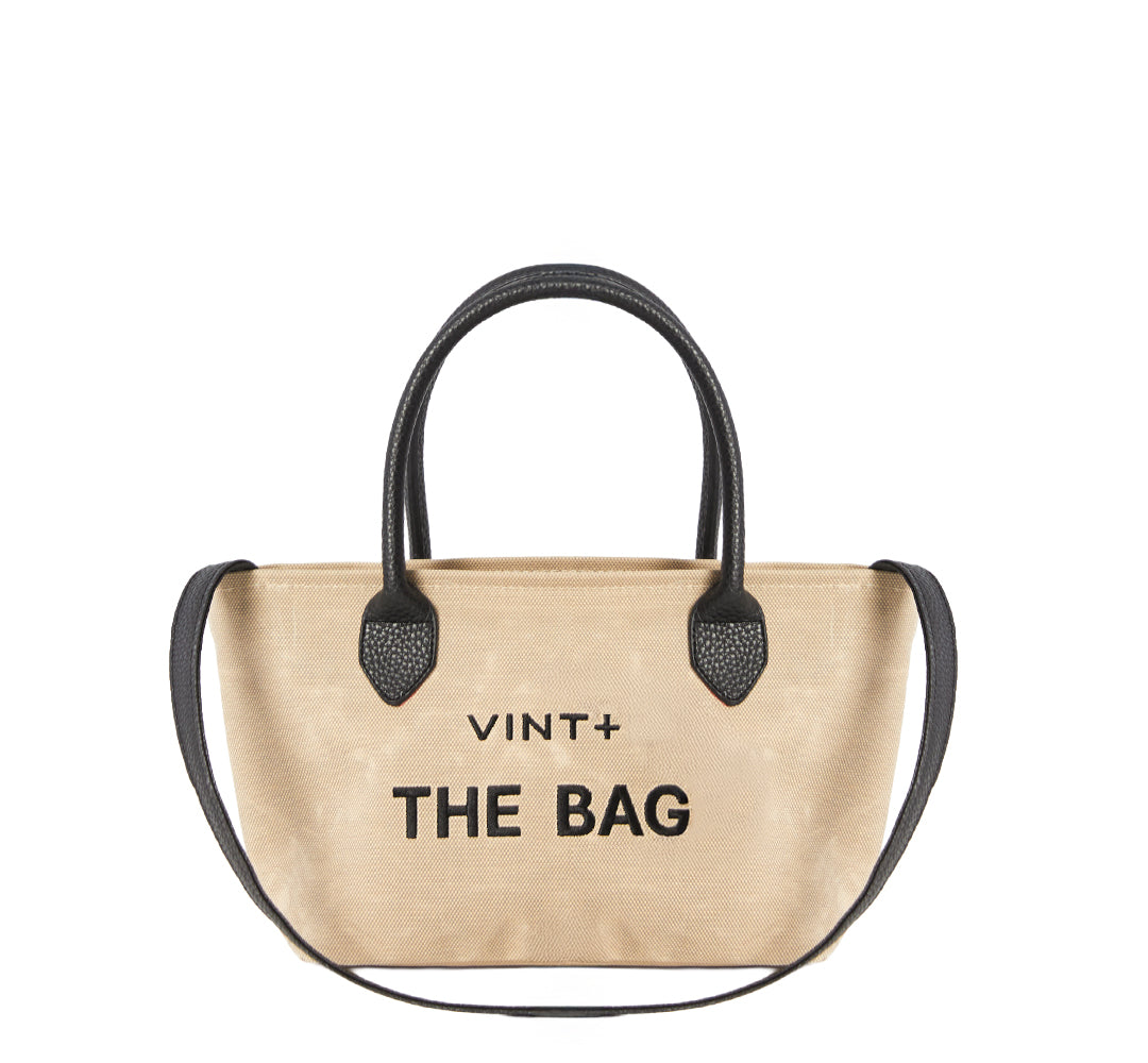 WAXED CANVAS FINE BAG - SMALL - SAND (Leder Strap inkl.)