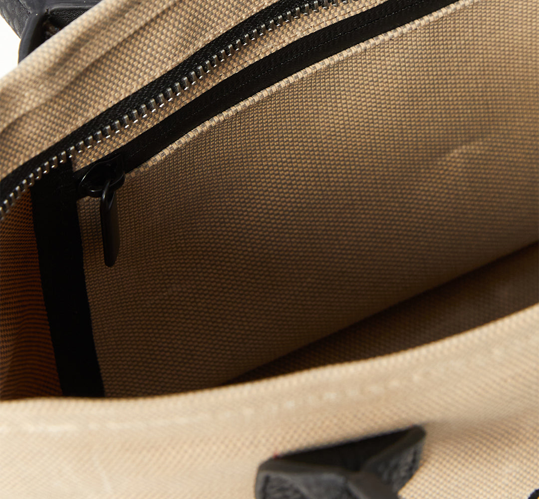 Mumlu Kanvas Şık Çanta - Küçük Boy - Kum Rengi (deri askı dahil)