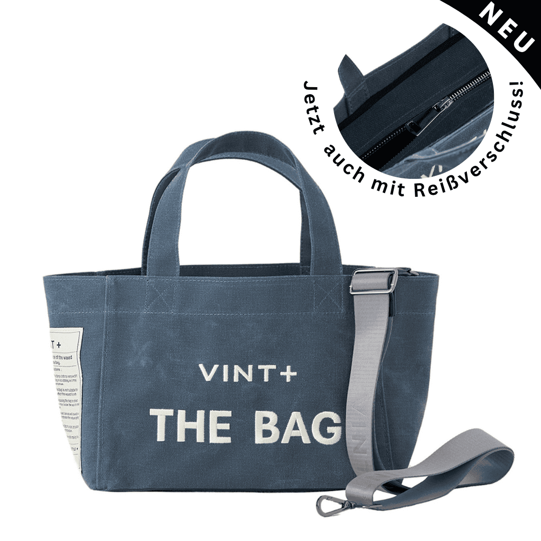 SAC CABAS EN TOILE - PETIT - BLEU DENIM