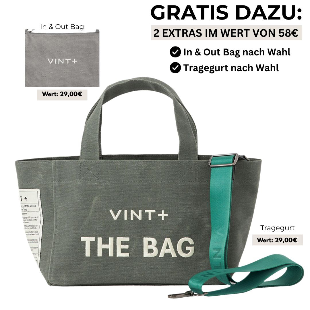 WAXED CANVAS TOTE BAG - SMALL - LODEN GRÜN