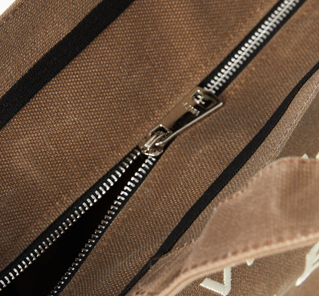 WAXED CANVAS TOTE BAG - SMALL - BROWN