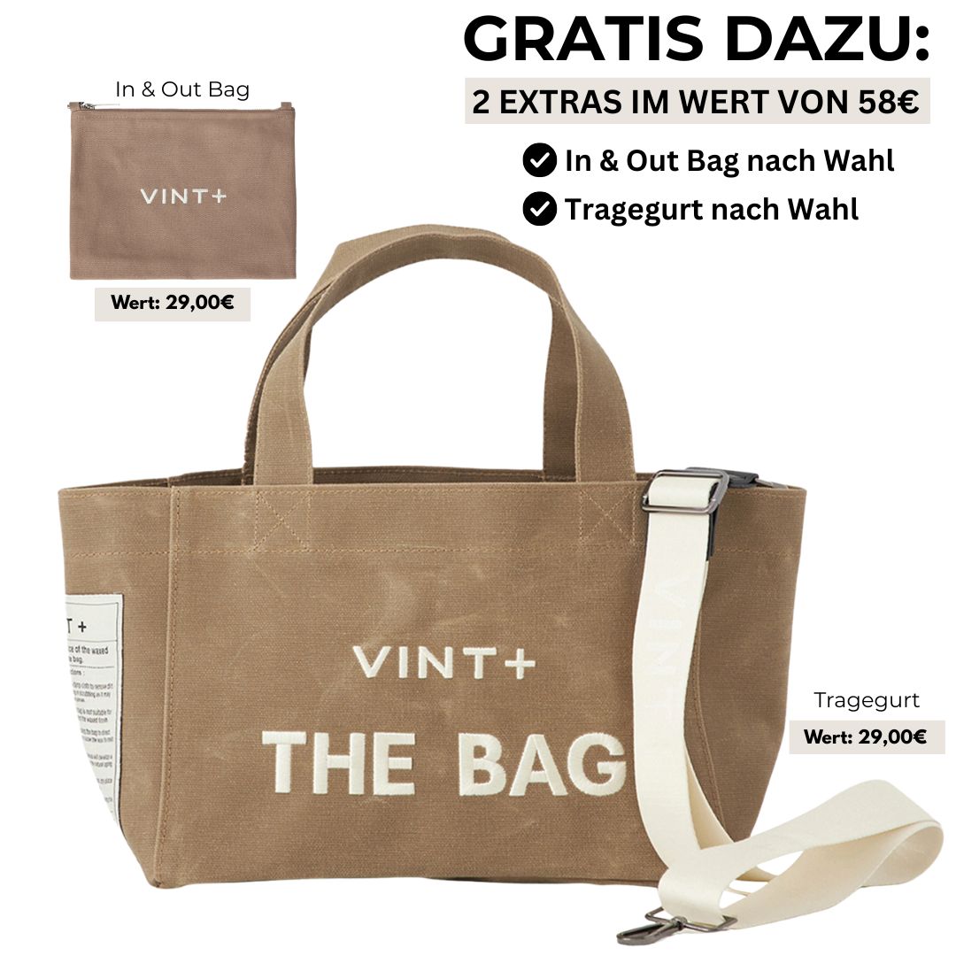 WAXED CANVAS TOTE BAG - SMALL - BEIGE