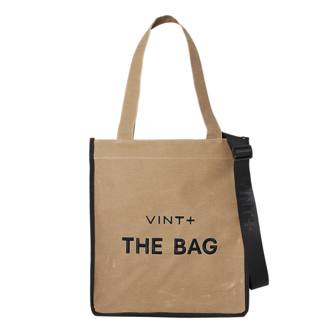 CANVAS TOTE BAG - LONG - BEIGE / SCHWARZ