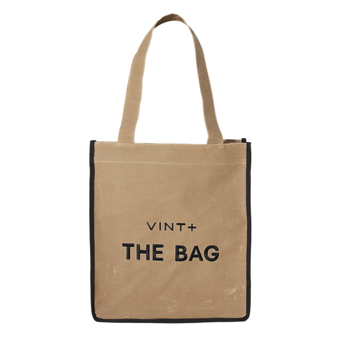 CANVAS TOTE BAG - LONG - BEIGE / SCHWARZ