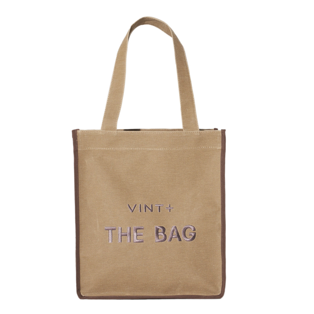 SAC CABAS EN TOILE - LONG - BEIGE / MARRON
