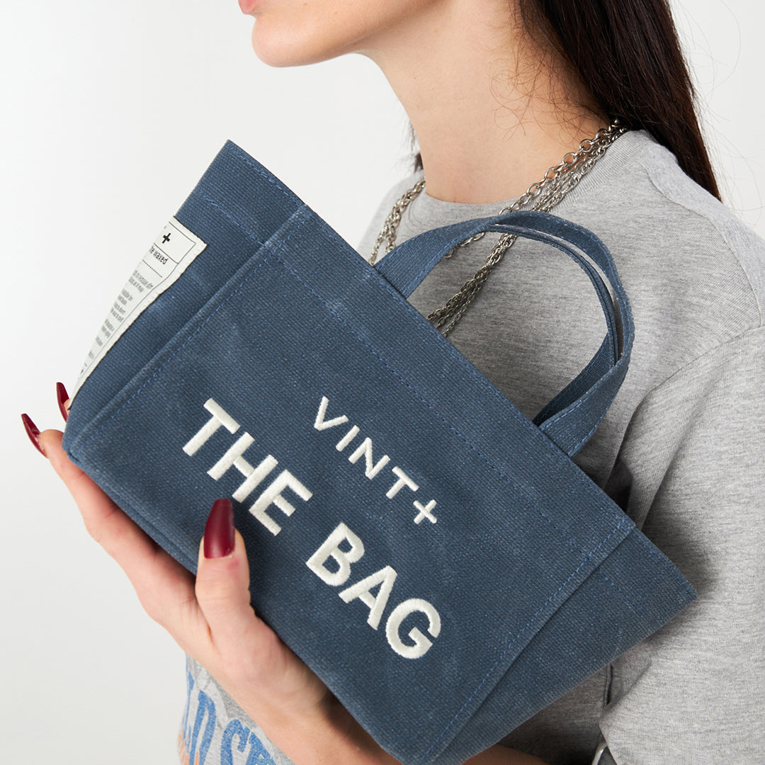 SAC CABAS EN TOILE - MINI - BLEU DENIM