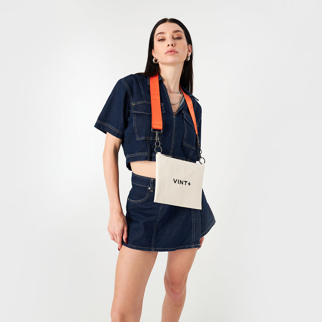 CANVAS IN & OUT BAG - CREAM WHITE