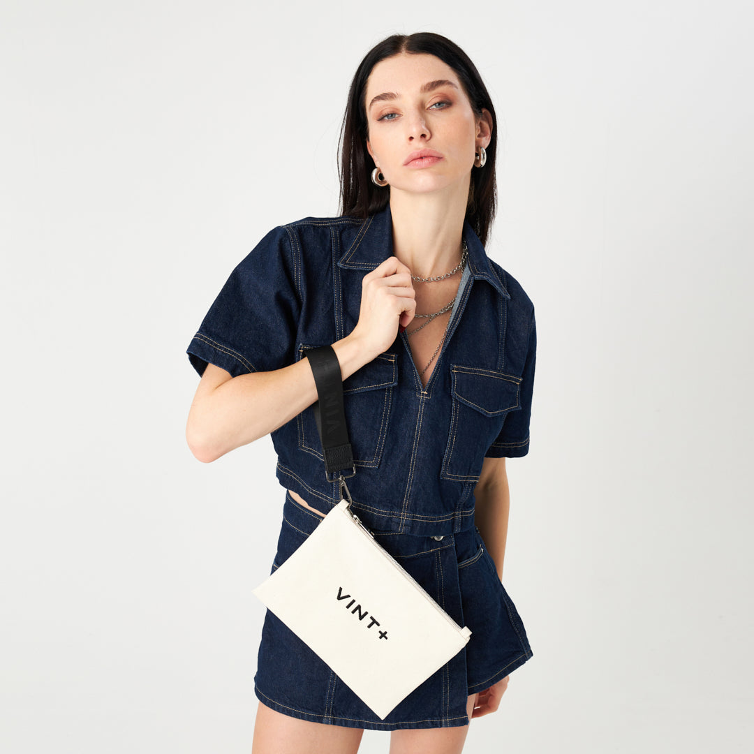 CANVAS IN & OUT BAG - CREAM WHITE