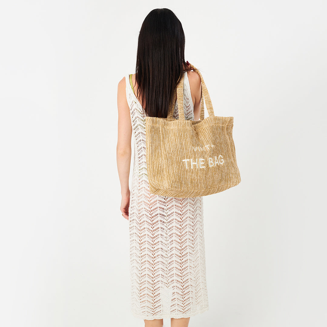 SAC EN PAILLE XL - BLANC CRÈME