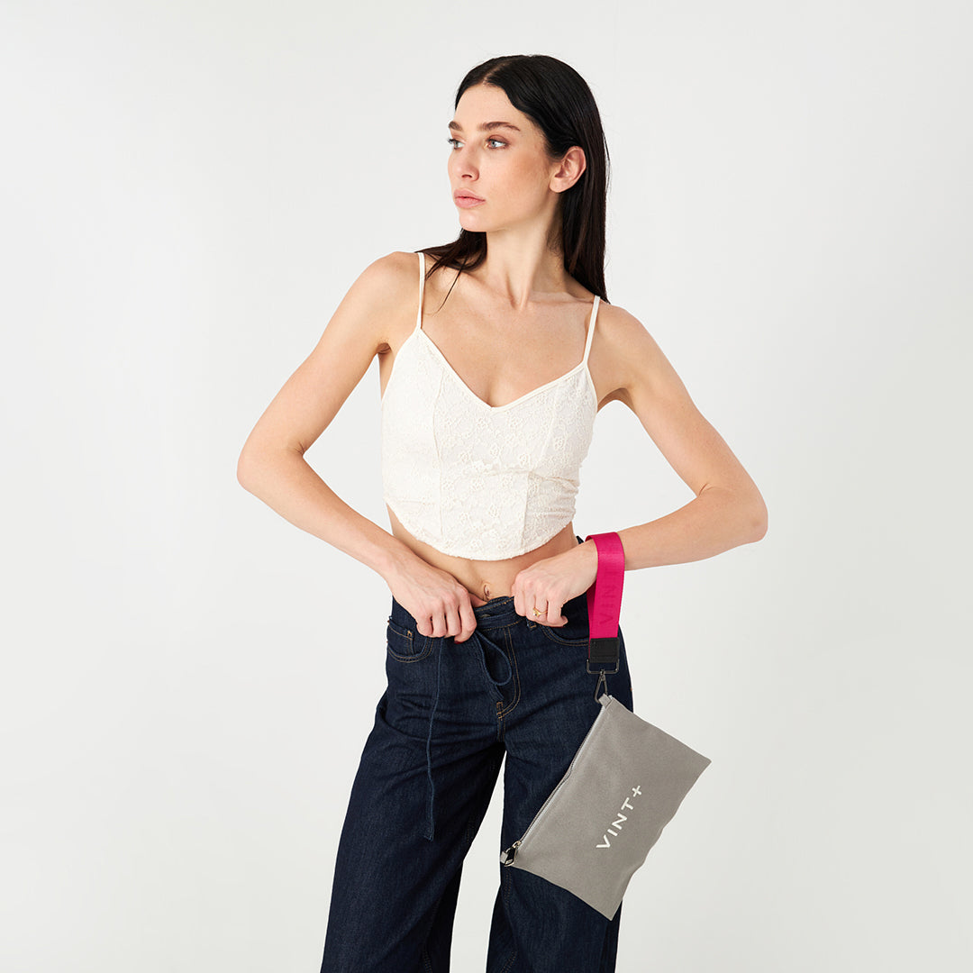 CANVAS IN & OUT BAG - GRAY