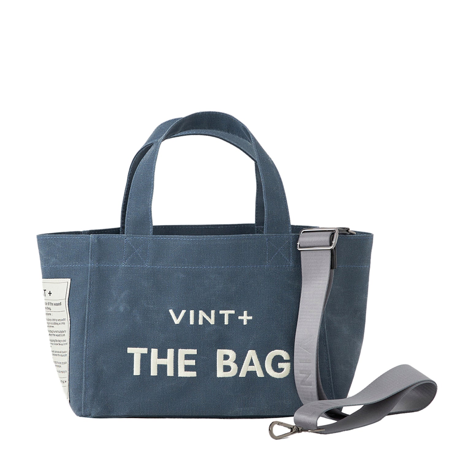 WAXED CANVAS TOTE BAG - SMALL - DENIM BLAU