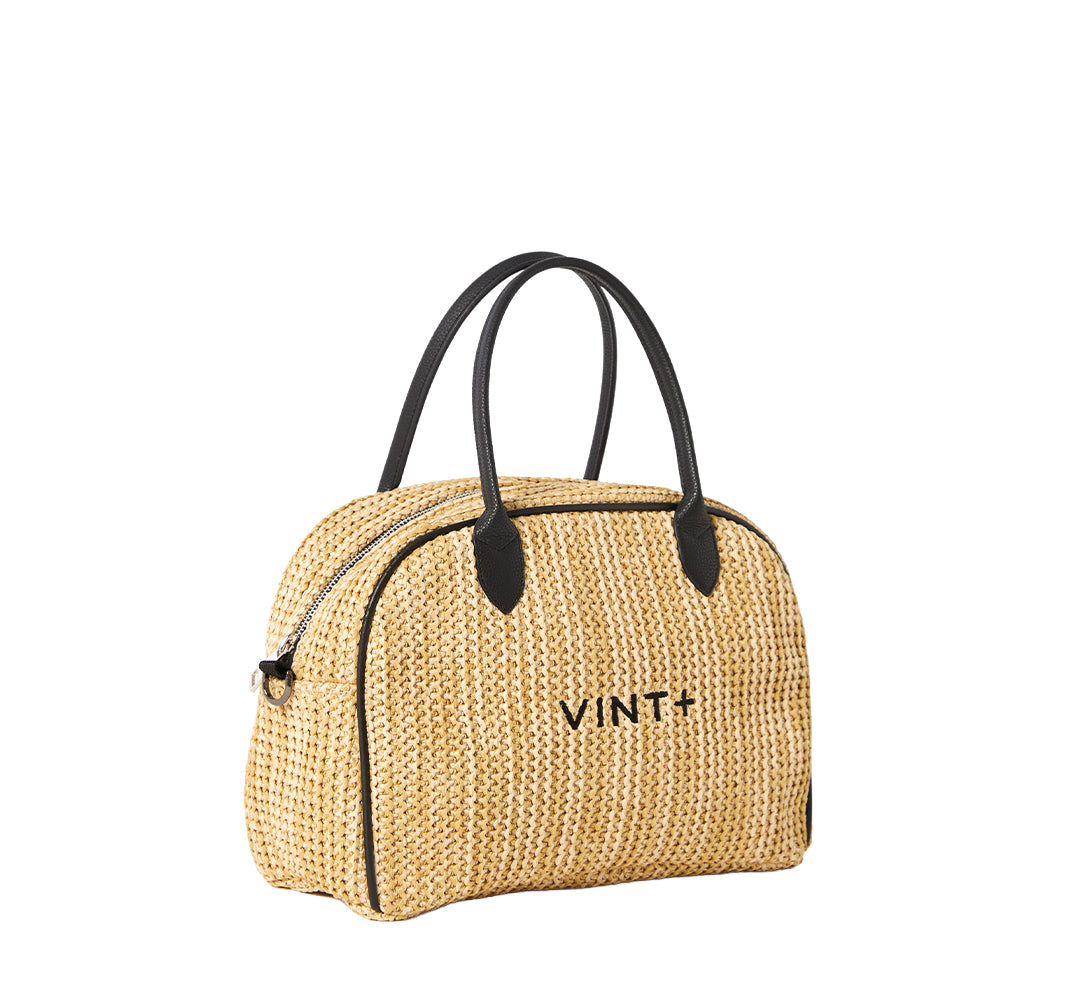 BOWLING BAG - STRAW (leather strap incl.)