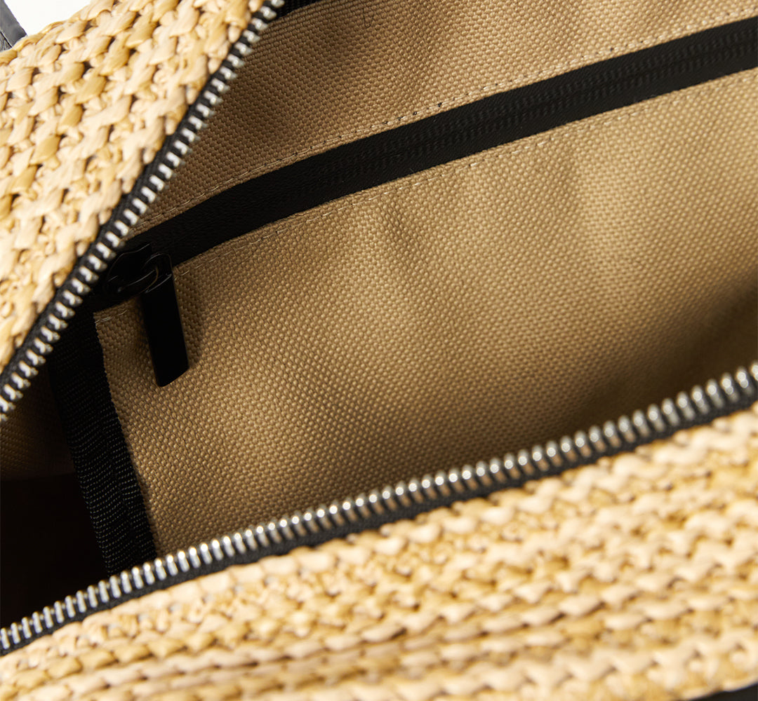 BOWLING BAG - STRAW (leather strap incl.)