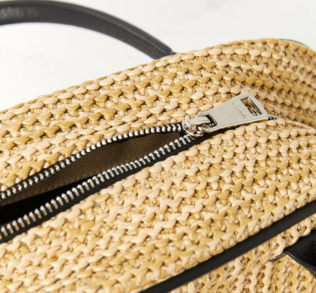 BOWLING BAG - STRAW (leather strap incl.)