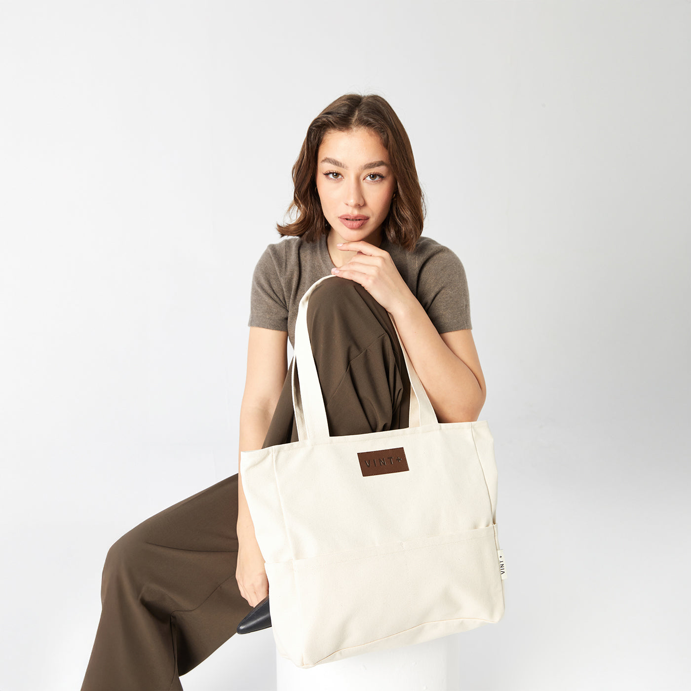 CANVAS SHOPPER - CREAM WHITE