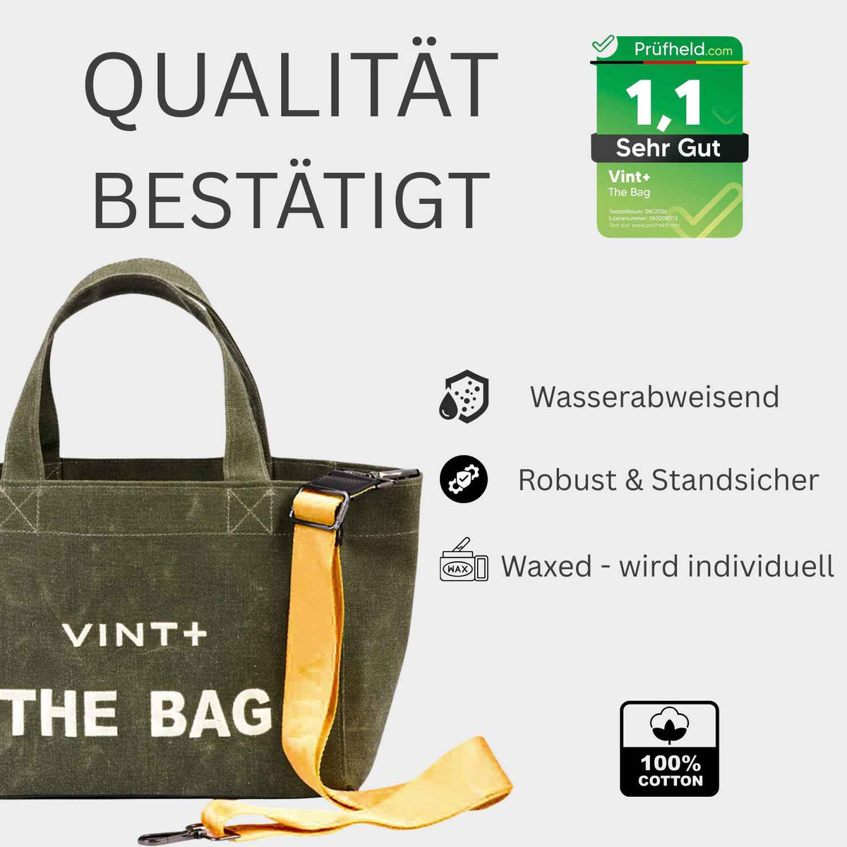 WAXED CANVAS TOTE BAG - SMALL - KHAKI