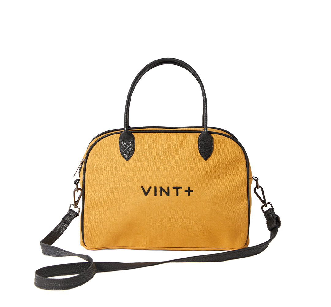 CANVAS BOWLING BAG - GELB (Leder Strap inkl.)