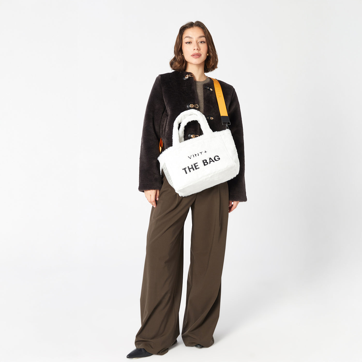 FLUFFY TOTE BAG - SMALL - WHITE