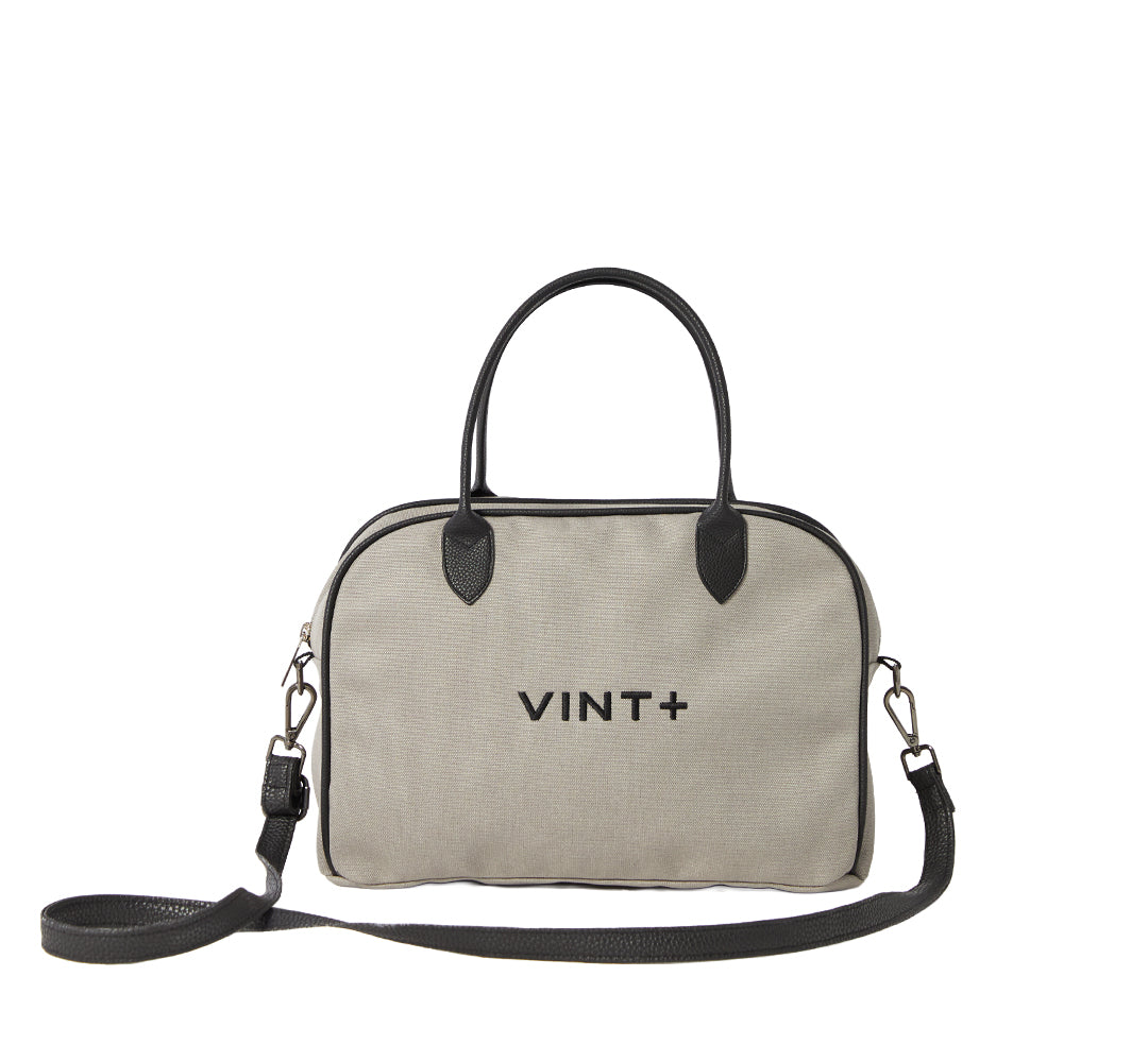 CANVAS BOWLING BAG - GRAU (Leder Strap inkl.)