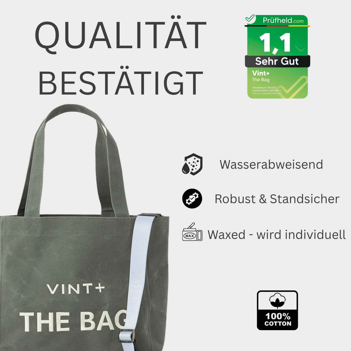 WAXED CANVAS TOTE BAG - BIG - LODEN GRÜN
