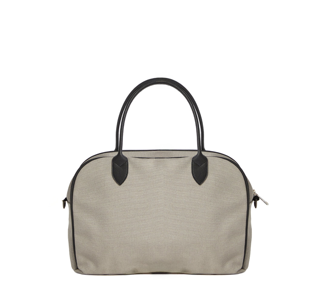 CANVAS BOWLING BAG - GRAY (leather strap incl.)