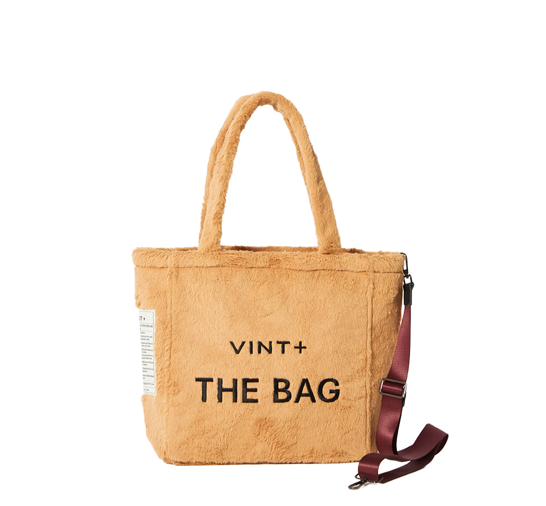 FLUFFY TOTE BAG - BIG - BRAUN