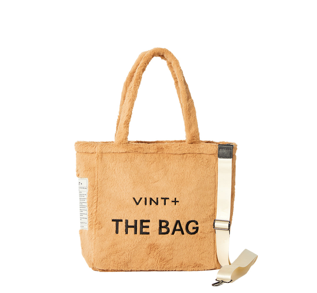 FLUFFY TOTE BAG - BIG - BRAUN